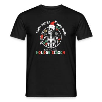 Weihnachtsskelett mit Weihnachtshut - Männer T-Shirt - Schwarz - Vorne - AI Model Male 178 light (178cm)