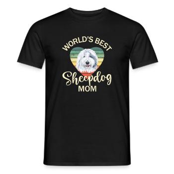 Old English Shepherd Bobtail Dog - Men's T-Shirt - black - Front - AI Model Male 178 light (178cm)