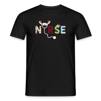 Nurse ugly Christmas - Männer T-Shirt - Schwarz - Vorne - AI Model Male 178 light (178cm)