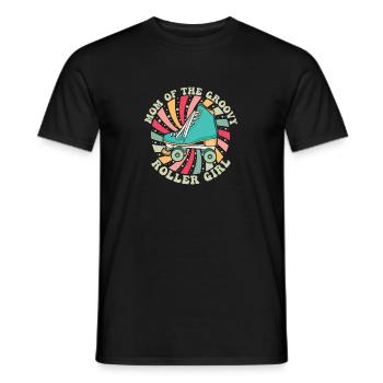 Groovy Patins à roulettes rétro pour patineuse - T-shirt homme - noir - Devant - AI Model Male 178 light (178cm)
