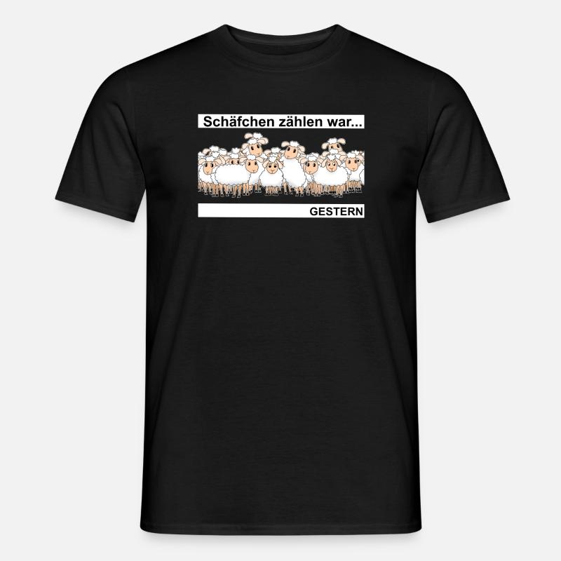 Schäfchen zählen - Männer T-Shirt - Schwarz