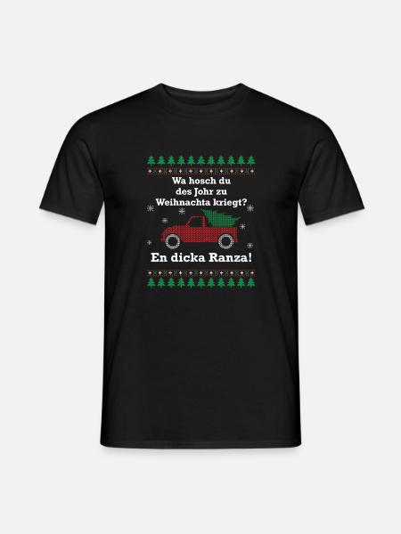 Wa hosch du des Johr zu Weihnachta kriegt? - Männer T-Shirt - Schwarz