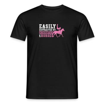Facilement distrait par les acrobaties et les - T-shirt homme - noir - Devant - AI Model Male 178 light (178cm)
