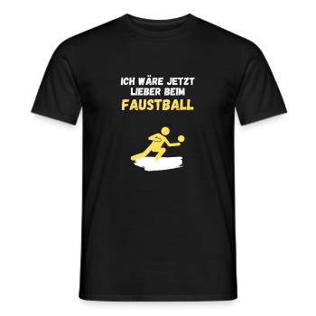 Ich wäre jetzt lieber beim Faustbball - Männer T-Shirt - Schwarz - Vorne - AI Model Male 178 light (178cm)