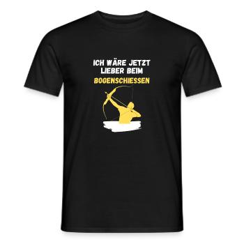 Ich wäre jetzt lieber beim Bogenschießen - Männer T-Shirt - Schwarz - Vorne - AI Model Male 178 light (178cm)