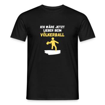 Ich wäre jetzt lieber beim Völkerball - Männer T-Shirt - Schwarz - Vorne - AI Model Male 178 light (178cm)