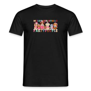 Joyeux Noël Party People Chiens Cadeau - T-shirt homme - noir - Devant - AI Model Male 178 light (178cm)