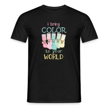 Ich Bringe Farbe In Deine Welt Nail Tech - Männer T-Shirt - Schwarz - Vorne - AI Model Male 178 light (178cm)