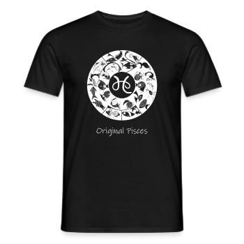 Signe du zodiaque Poissons 001 blanc - T-shirt homme - noir - Devant - AI Model Male 178 light (178cm)