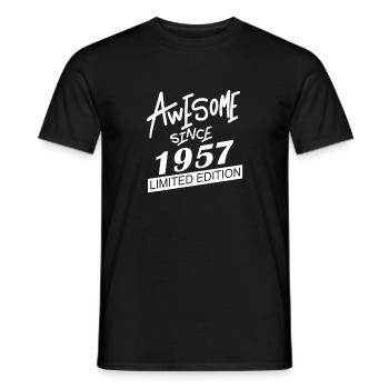 1957 - Jahrgang 1957 - Fantastisch seit 1957 - Männer T-Shirt - Schwarz - Vorne - AI Model Male 178 light (178cm)