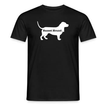 Basset Hound - Men's T-Shirt - black - Front - AI Model Male 178 light (178cm)