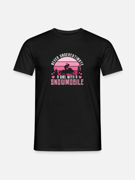 Retro-Schneemobilfahrer für Snocross Racing Girl - Männer T-Shirt - Schwarz