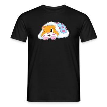 Hamster Sleeping Blanket - Men's T-Shirt - black - Front - AI Model Male 178 light (178cm)