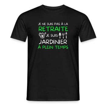 jardinier, jardiner, jardinage, paysagiste - T-shirt homme - noir - Devant - AI Model Male 178 light (178cm)