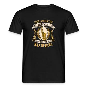 Saxophon Musiker Instrument Musik Geschenk - Männer T-Shirt - Schwarz - Vorne - AI Model Male 178 light (178cm)