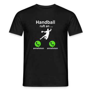Handball ruft an - annehmen oder annehmen? - Männer T-Shirt - Schwarz - Vorne - AI Model Male 178 light (178cm)