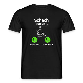 Schach ruft an - annehmen oder annehmen? - Männer T-Shirt - Schwarz - Vorne - AI Model Male 178 light (178cm)
