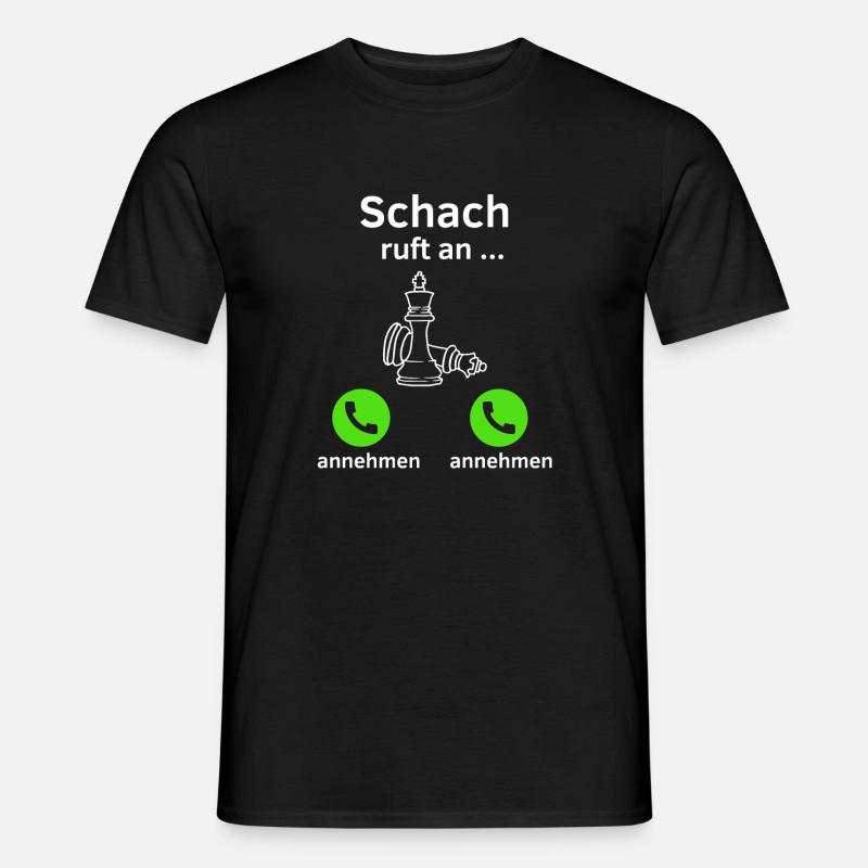 Schach ruft an - annehmen oder annehmen? - Männer T-Shirt - Schwarz
