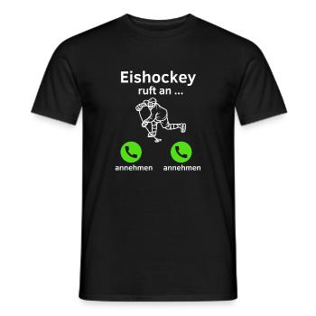 Eishockey ruft an - annehmen oder annehmen? - Männer T-Shirt - Schwarz - Vorne - AI Model Male 178 light (178cm)