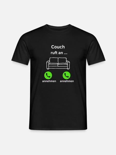 Couch ruft an - annehmen oder annehmen? - Männer T-Shirt - Schwarz