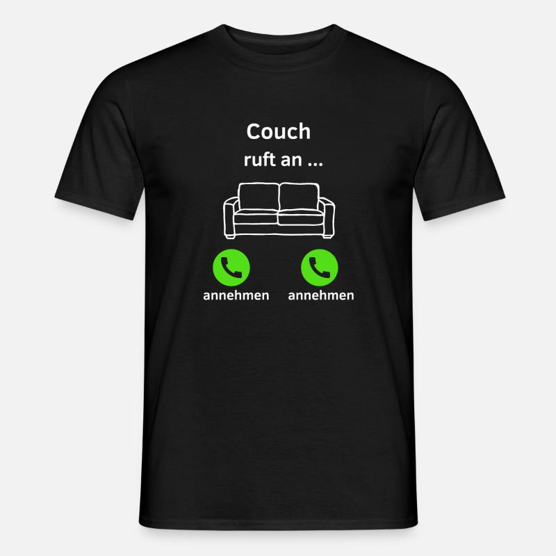 Couch ruft an - annehmen oder annehmen? - Männer T-Shirt - Schwarz