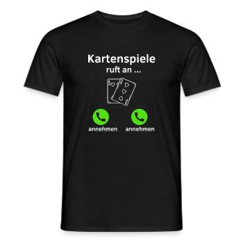 Kartenspiele ruft an - annehmen oder annehmen? - Männer T-Shirt - Schwarz - Vorne - AI Model Male 178 light (178cm)