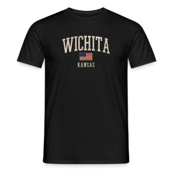 Wichita Kansas Vintage Flag Arch - Männer T-Shirt - Schwarz - Vorne - AI Model Male 178 light (178cm)