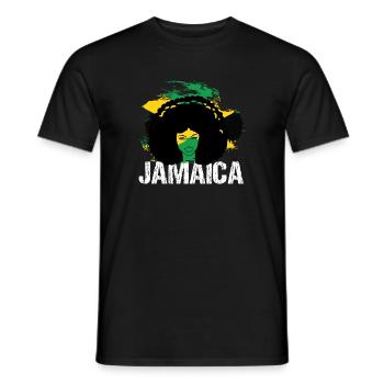 Collage des couleurs du drapeau de la Jamaica Afro Diva - T-shirt homme - noir - Devant - AI Model Male 178 light (178cm)