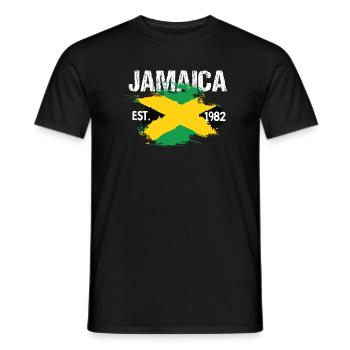 Jamaica Brush Flag Fondé en 1982 - T-shirt homme - noir - Devant - AI Model Male 178 light (178cm)