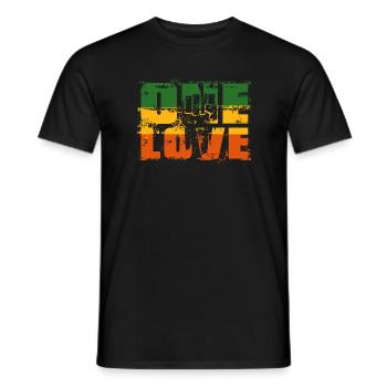One Love Rastafari Banner - Männer T-Shirt - Schwarz - Vorne - AI Model Male 178 light (178cm)