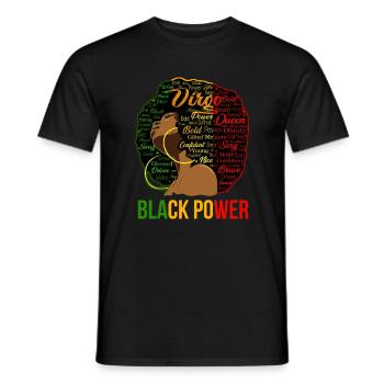 Portrait du Nuage de mots d’Afro Power - T-shirt homme - noir - Devant - AI Model Male 178 light (178cm)