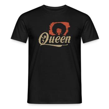 Queen Afro Silhouette - Men's T-Shirt - black - Front - AI Model Male 178 light (178cm)