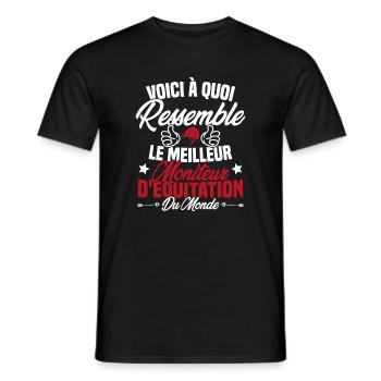 Le meilleur moniteur d'équitation du monde - T-shirt homme - noir - Devant - AI Model Male 178 light (178cm)