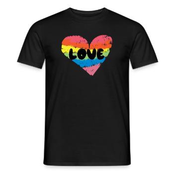 Lgbt Herz Liebe Regenbogen Rechte Homosexueller - Männer T-Shirt - Schwarz - Vorne - AI Model Male 178 light (178cm)