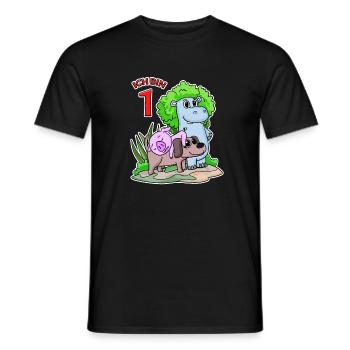 1. Geburtstag Niedliche Tiere 1 Jahr alt - Männer T-Shirt - Schwarz - Vorne - AI Model Male 178 light (178cm)