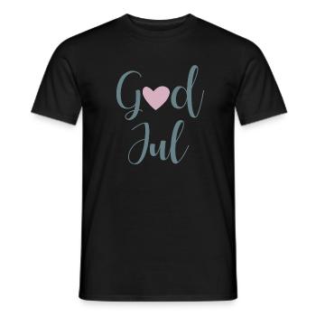 God Jul Herz Handschrift schwedisch Xmas - Männer T-Shirt - Schwarz - Vorne - AI Model Male 178 light (178cm)