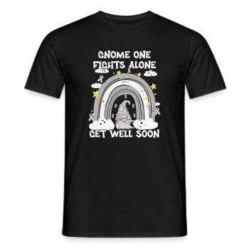 Gnome One Fights Alone Brain Cancer - Men's T-Shirt - black - Front - AI Model Male 178 light (178cm)