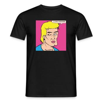 L’auto-louange du Pop Art dans le style de la bande dessinée - T-shirt homme - noir - Devant - AI Model Male 178 light (178cm)