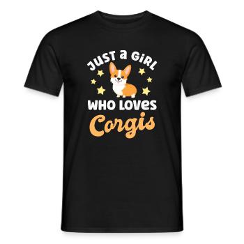 Chien Corgi - T-shirt homme - noir - Devant - AI Model Male 178 light (178cm)