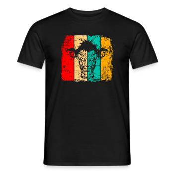 Kuh retro - Männer T-Shirt - Schwarz - Vorne - AI Model Male 178 light (178cm)