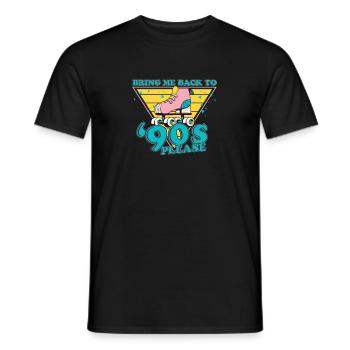 Retro Bring Me Back To The '90's Quad Skating for - T-shirt homme - noir - Devant - AI Model Male 178 light (178cm)
