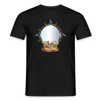 Boule à neige nostalgique vide à étiqueter - T-shirt homme - noir - Devant - AI Model Male 178 light (178cm)