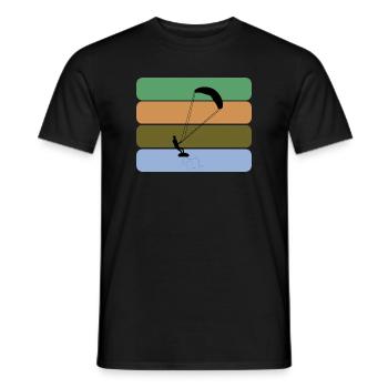 Kitesurfing - Kitesurfer with four color design - Men's T-Shirt - black - Front - AI Model Male 178 light (178cm)