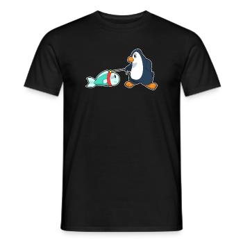 Pinguin Fisch - Männer T-Shirt - Schwarz - Vorne - AI Model Male 178 light (178cm)