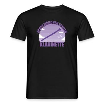 Klarinette Musikerin Instrument Mädchen Geschenk - Männer T-Shirt - Schwarz - Vorne - AI Model Male 178 light (178cm)