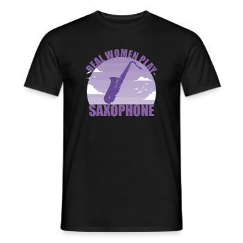 Saxophon Instrument Musikerin Mädchen Geschenk - Männer T-Shirt - Schwarz - Vorne - AI Model Male 178 light (178cm)
