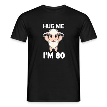 80 birthday - 80 years - hug - Men's T-Shirt - black - Front - AI Model Male 178 light (178cm)