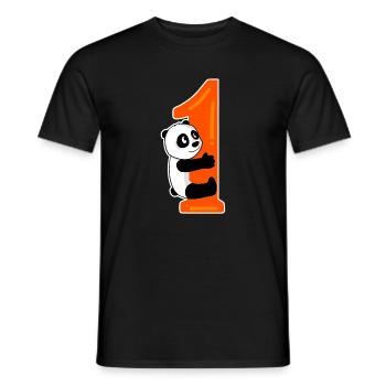 1. Geburtstag 1 Jahr alt Geschenk Panda - Männer T-Shirt - Schwarz - Vorne - AI Model Male 178 light (178cm)
