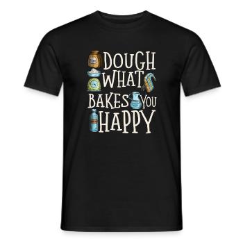 Dough What Bakes You Happy Bäckerei - Männer T-Shirt - Schwarz - Vorne - AI Model Male 178 light (178cm)