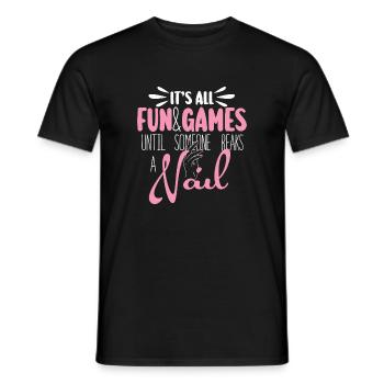 Tout juste du plaisir et des jeux pour les prothésistes ongulaires - T-shirt homme - noir - Devant - AI Model Male 178 light (178cm)
